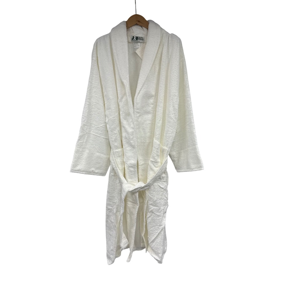 JRU Industries Pima Tanguis Cotton Shawl Collar Robe White One Size NEW
